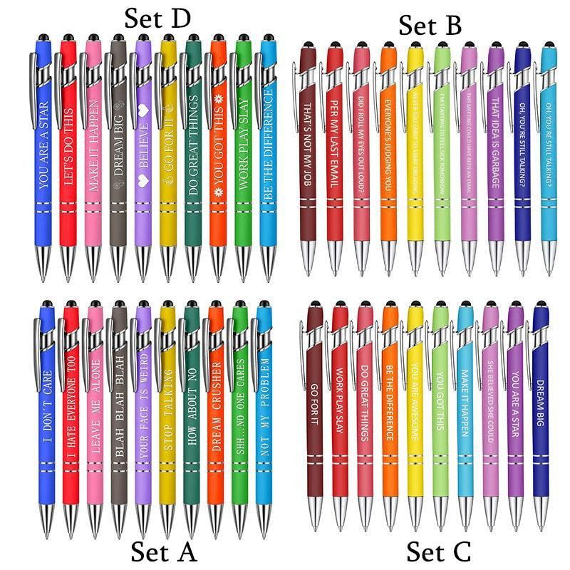 Funny Pens Swear Word Pen Set Black Ink Writing Pen Funny Office Diary Gift - Set C V528-FUNNYPENS-C-10PCS-456377