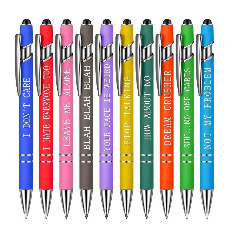 Funny Pens Swear Word Pen Set Black Ink Writing Pen Funny Office Diary Gift - Set D V528-FUNNYPENS-D-10PCS-146276