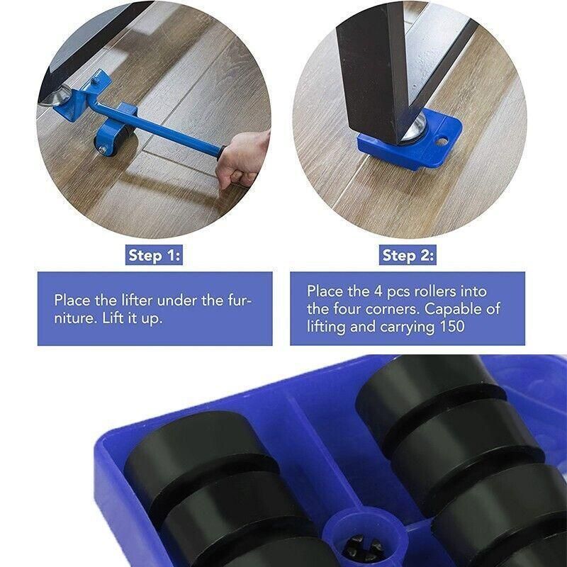 Furniture Lifter and Mover Tool Set 5PCS Heavy Duty Roller Sliders for Moving V528-FURNITURELIFTER-320669