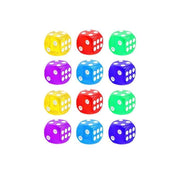 12-48PCS 6 Sided Games Dice Transparent Coloured Game Play Toy Bulk Board Game - 12PCS V528-GAMESDICE-12PCS-161861