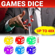 12-48PCS 6 Sided Games Dice Transparent Coloured Game Play Toy Bulk Board Game - 12PCS V528-GAMESDICE-12PCS-161861