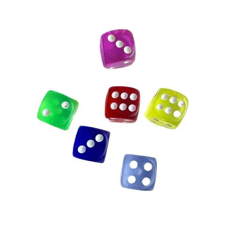 12-48PCS 6 Sided Games Dice Transparent Coloured Game Play Toy Bulk Board Game - 12PCS V528-GAMESDICE-12PCS-161861