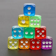12-48PCS 6 Sided Games Dice Transparent Coloured Game Play Toy Bulk Board Game - 12PCS V528-GAMESDICE-12PCS-161861