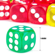 12-48PCS 6 Sided Games Dice Transparent Coloured Game Play Toy Bulk Board Game - 12PCS V528-GAMESDICE-12PCS-161861