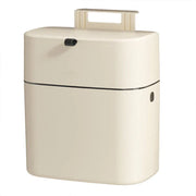 Wall Mounted Hanging Waste Bin with Lid Household Cabinet Trash Can Cream White V528-GARBAGE-27-15CM-317136