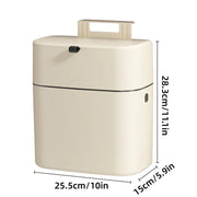 Wall Mounted Hanging Waste Bin with Lid Household Cabinet Trash Can Cream White V528-GARBAGE-27-15CM-317136