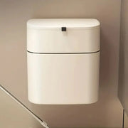 Wall Mounted Hanging Waste Bin with Lid Household Cabinet Trash Can Cream White V528-GARBAGE-27-15CM-317136