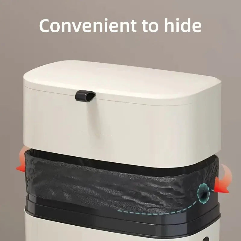 Wall Mounted Hanging Waste Bin with Lid Household Cabinet Trash Can Cream White V528-GARBAGE-27-15CM-317136