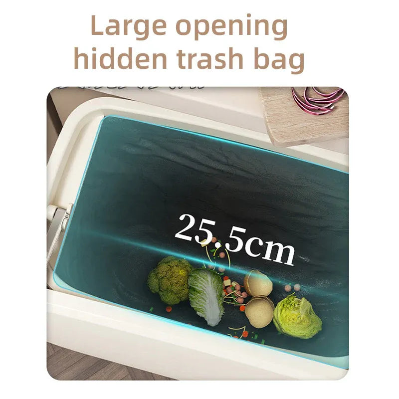 Wall Mounted Hanging Waste Bin with Lid Household Cabinet Trash Can Cream White V528-GARBAGE-27-15CM-317136