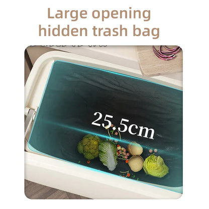 Wall Mounted Hanging Waste Bin with Lid Household Cabinet Trash Can Cream White V528-GARBAGE-27-15CM-317136