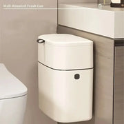 Wall Mounted Hanging Waste Bin with Lid Household Cabinet Trash Can Cream White V528-GARBAGE-27-15CM-317136