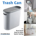 Simple Garbage Can with Lid Household Clamped Plastic Bucket Flip Lid Kitchen V528-GARBAGE-CAN-297040