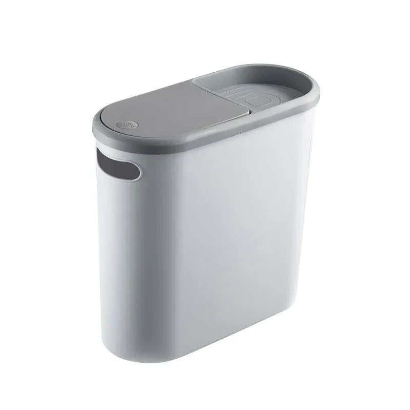 Simple Garbage Can with Lid Household Clamped Plastic Bucket Flip Lid Kitchen V528-GARBAGE-CAN-297040