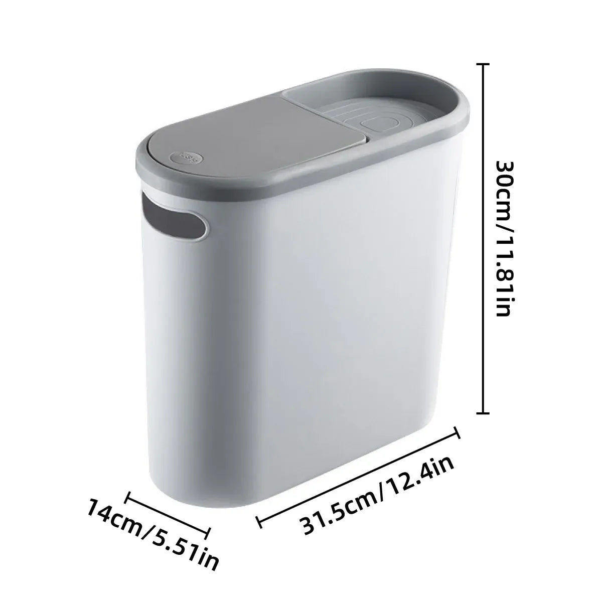 Simple Garbage Can with Lid Household Clamped Plastic Bucket Flip Lid Kitchen V528-GARBAGE-CAN-297040