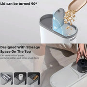 Simple Garbage Can with Lid Household Clamped Plastic Bucket Flip Lid Kitchen V528-GARBAGE-CAN-297040