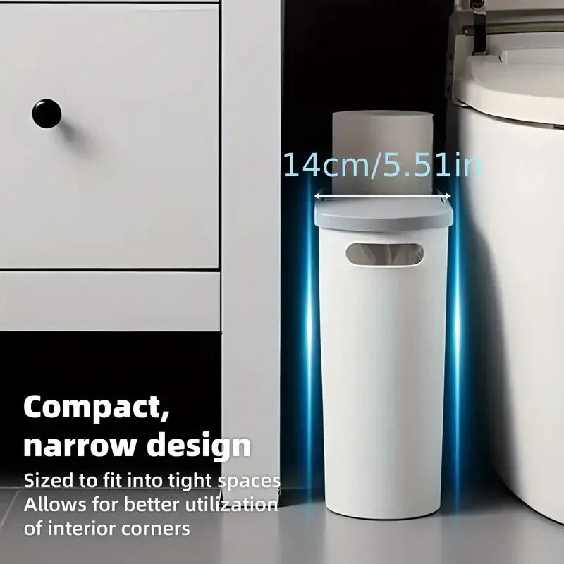 Simple Garbage Can with Lid Household Clamped Plastic Bucket Flip Lid Kitchen V528-GARBAGE-CAN-297040