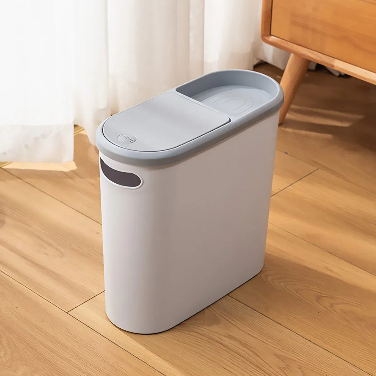 Simple Garbage Can with Lid Household Clamped Plastic Bucket Flip Lid Kitchen V528-GARBAGE-CAN-297040
