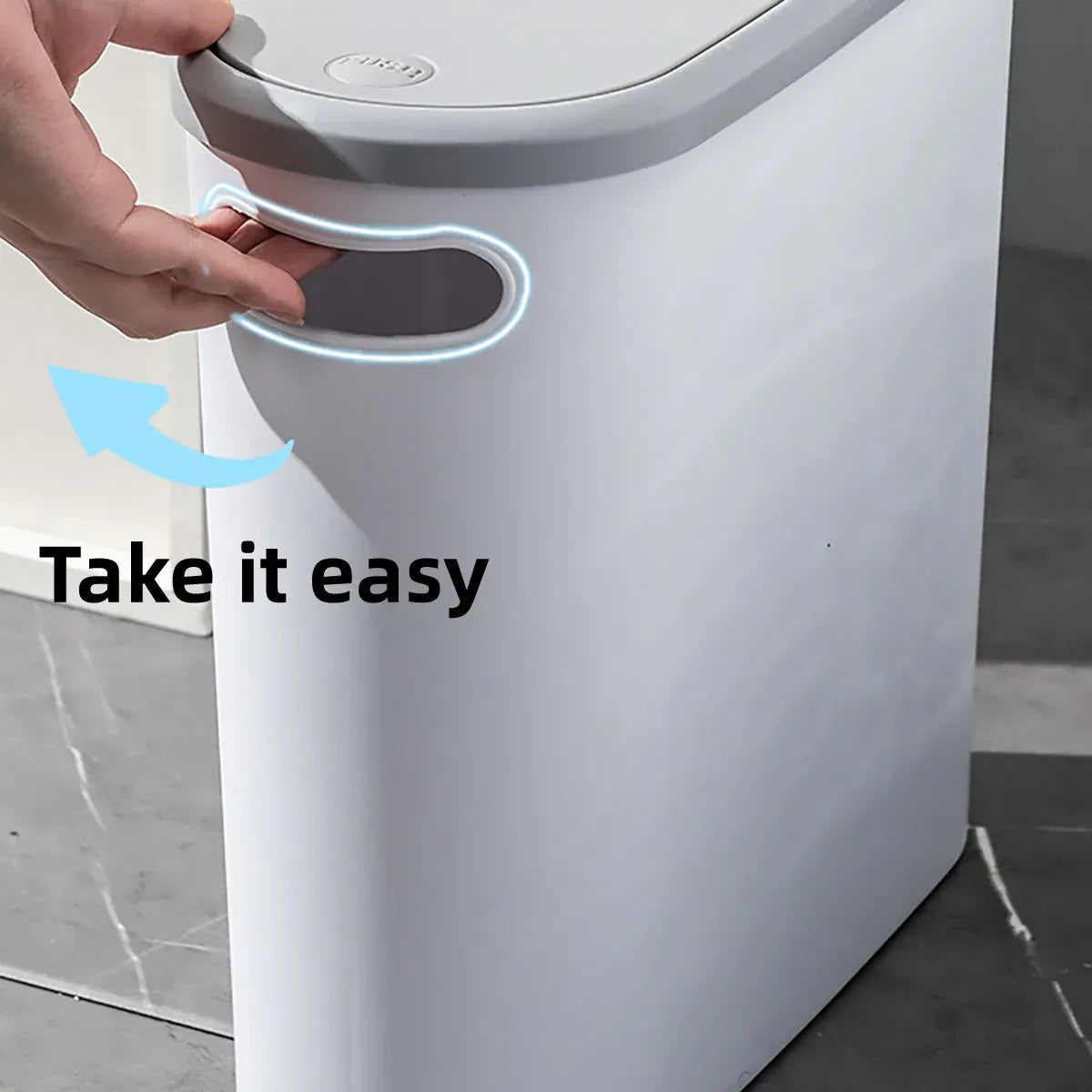 Simple Garbage Can with Lid Household Clamped Plastic Bucket Flip Lid Kitchen V528-GARBAGE-CAN-297040