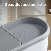 Simple Garbage Can with Lid Household Clamped Plastic Bucket Flip Lid Kitchen V528-GARBAGE-CAN-297040