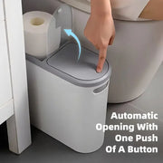 Simple Garbage Can with Lid Household Clamped Plastic Bucket Flip Lid Kitchen V528-GARBAGE-CAN-297040