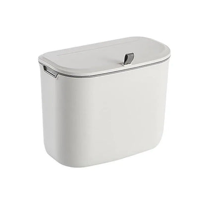 Wall Mounted Hanging Wastebasket with Sliding Lid for Kitchen and Bathroom Use - 7L V528-GARBAGE-CAN-7L-574162