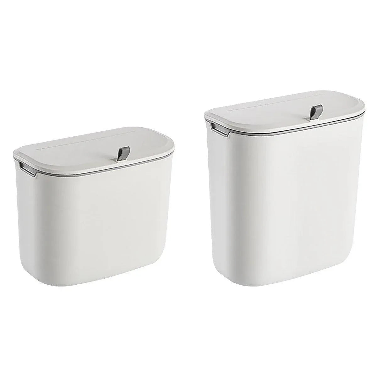 Wall Mounted Hanging Wastebasket with Sliding Lid for Kitchen and Bathroom Use - 7L V528-GARBAGE-CAN-7L-574162