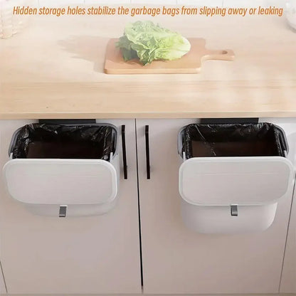 Wall Mounted Hanging Wastebasket with Sliding Lid for Kitchen and Bathroom Use - 7L V528-GARBAGE-CAN-7L-574162