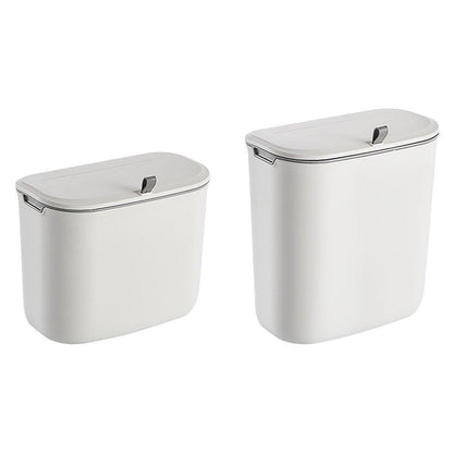 Wall Mounted Hanging Wastebasket with Sliding Lid for Kitchen and Bathroom Use - 9L V528-GARBAGE-CAN-9L-816397