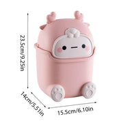 Mini Monster Trash Can Desktop Flip Top Garbage Bin Small Plastic Waste Basket - Light Blue V528-GARBAGE-DRUM-LIGHT-BLUE-368574