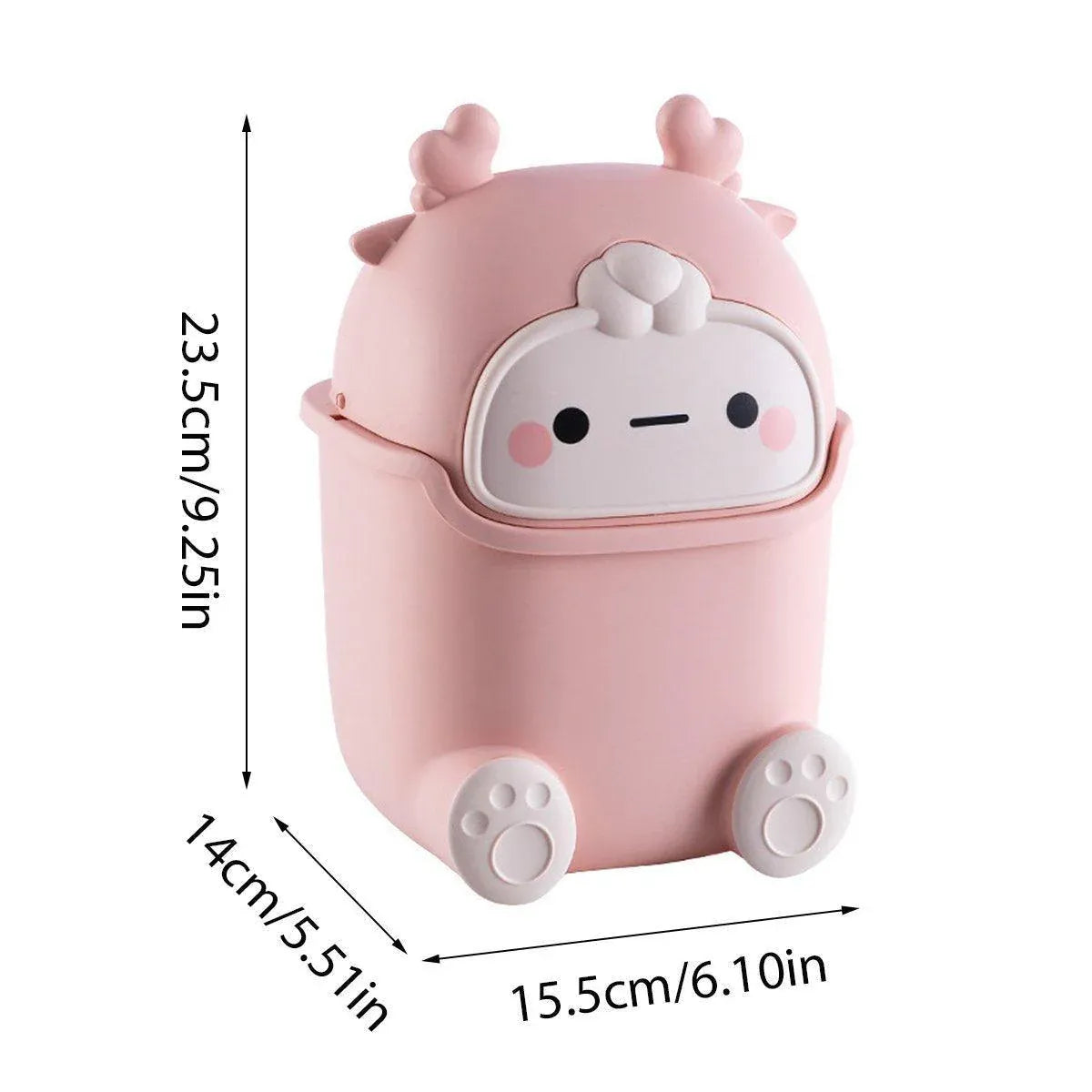 Mini Monster Trash Can Desktop Flip Top Garbage Bin Small Plastic Waste Basket - Light Blue V528-GARBAGE-DRUM-LIGHT-BLUE-368574