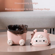 Mini Monster Trash Can Desktop Flip Top Garbage Bin Small Plastic Waste Basket - Light Blue V528-GARBAGE-DRUM-LIGHT-BLUE-368574
