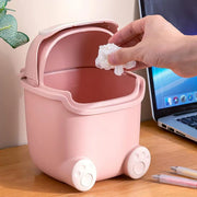 Mini Monster Trash Can Desktop Flip Top Garbage Bin Small Plastic Waste Basket - Light Blue V528-GARBAGE-DRUM-LIGHT-BLUE-368574