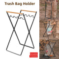 Outdoor Portable Wooden Folding Garbage Rack Picnic Barbecue Plastic Bag Holder V528-GARBAGE-RACK-BLACK-841147