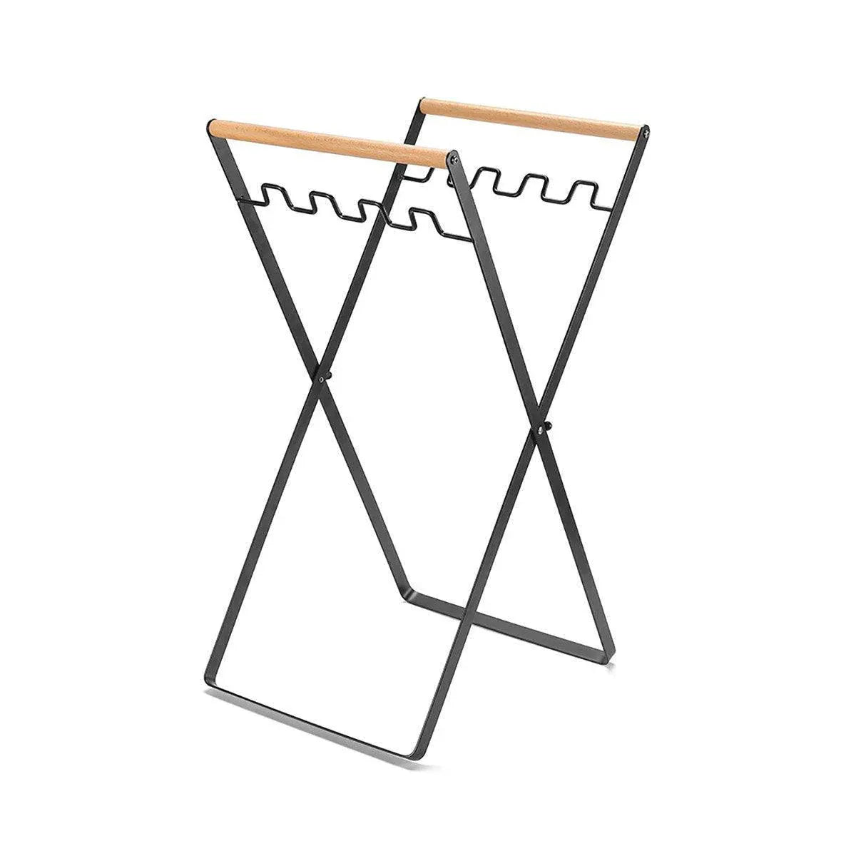 Outdoor Portable Wooden Folding Garbage Rack Picnic Barbecue Plastic Bag Holder V528-GARBAGE-RACK-BLACK-841147