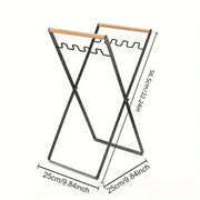 Outdoor Portable Wooden Folding Garbage Rack Picnic Barbecue Plastic Bag Holder V528-GARBAGE-RACK-BLACK-841147
