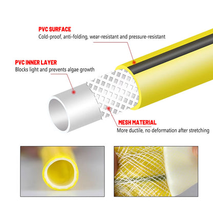 Heavy Duty Garden Hose Pipe Reel Reinforced Anti-kink Outdoor Hosepipe Yellow - 20m V528-GARDEN-HOSE-20M-765987