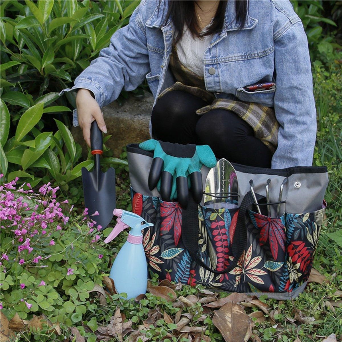 Portable Garden Kit Multifunctional Gardening Storage Bag with Pockets Outdoor V528-GARDEN-KIT-GREY-467851