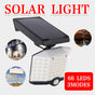 66 LED Solar Motion Sensor Light Outdoor Wall Security Lamp with 3 Heads V528-GARDENWALLLAMP-108378