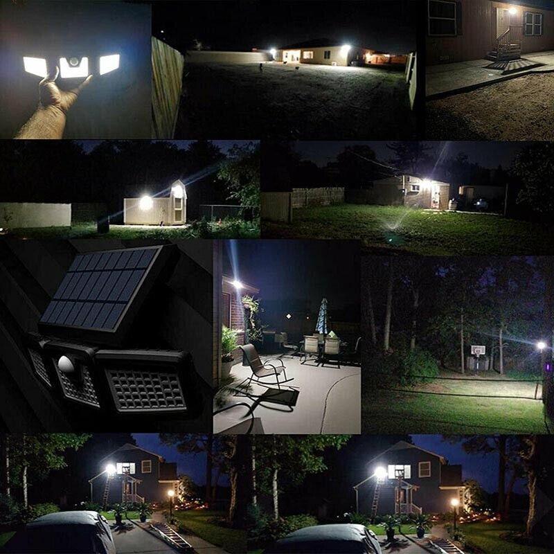 66 LED Solar Motion Sensor Light Outdoor Wall Security Lamp with 3 Heads V528-GARDENWALLLAMP-108378