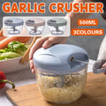 500ml Manual Meat Mincer Garlic Chopper Rotate Garlic Press Crusher Vegetable - Pink V528-GARLIC-500ML-PINK-289533