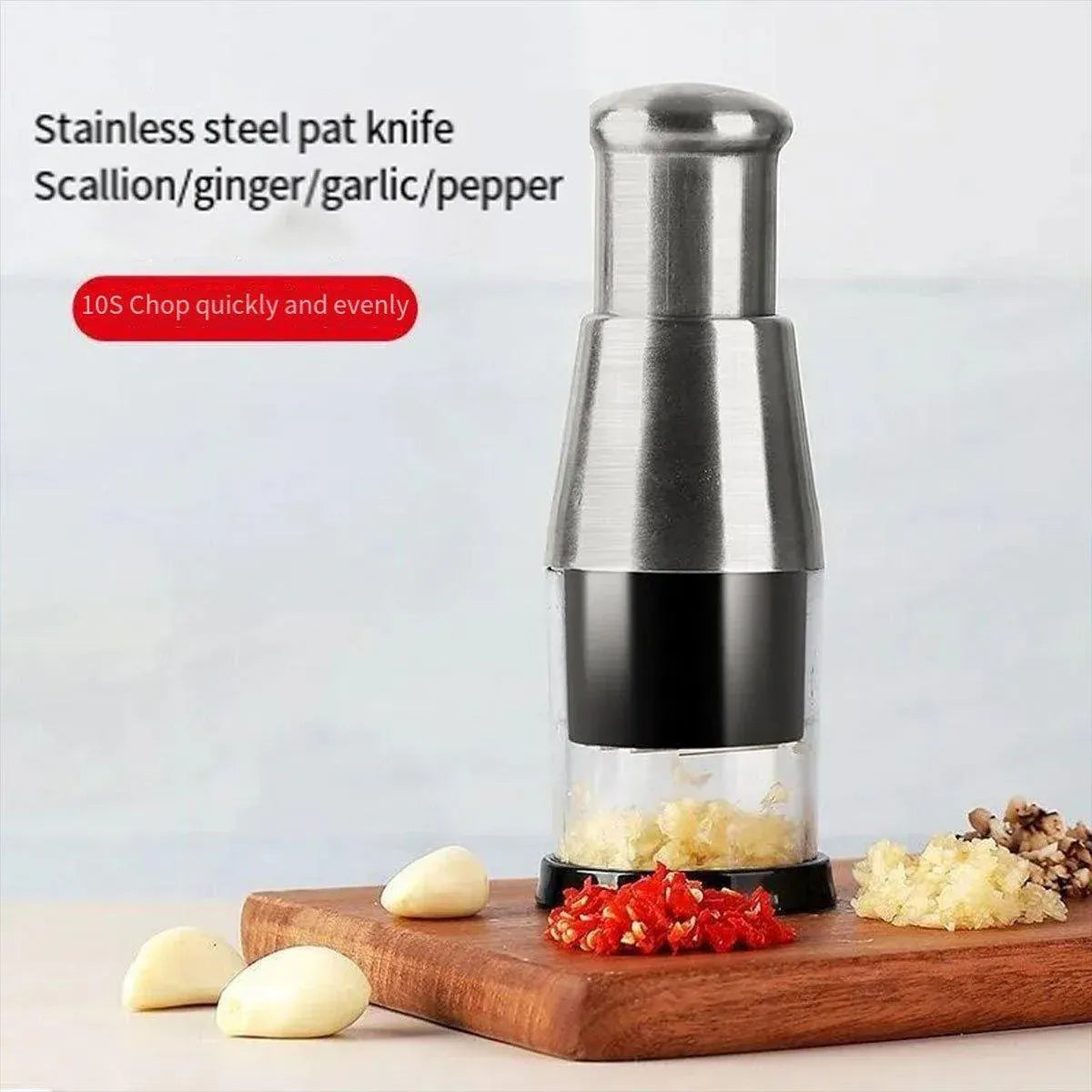 304 Stainless Steel Garlic Press Crusher Manual Garlic Mincer Kitchen Tool V528-GARLIC-POUNDER-602206