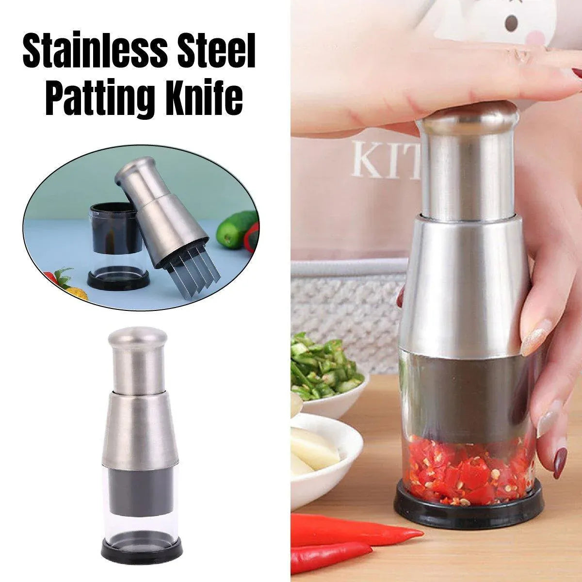 304 Stainless Steel Garlic Press Crusher Manual Garlic Mincer Kitchen Tool V528-GARLIC-POUNDER-602206