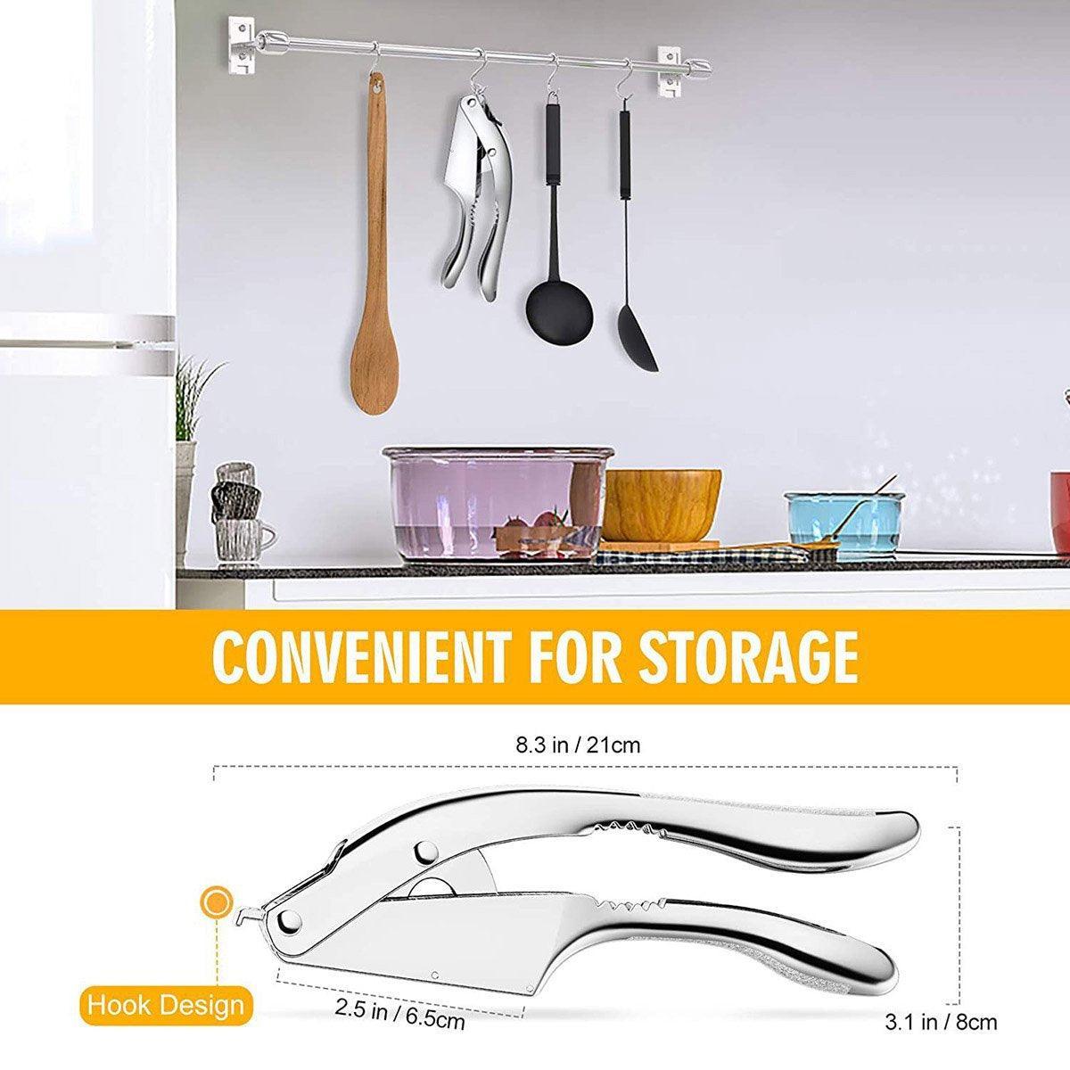 Multifunctional Garlic Press Aluminum Alloy Two-in-One Garlic Cutter Masher Tool V528-GARLIC-PRESS-250578