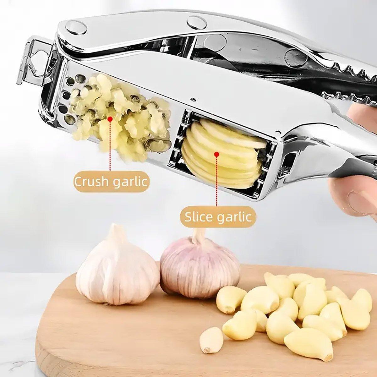 Multifunctional Garlic Press Aluminum Alloy Two-in-One Garlic Cutter Masher Tool V528-GARLIC-PRESS-250578