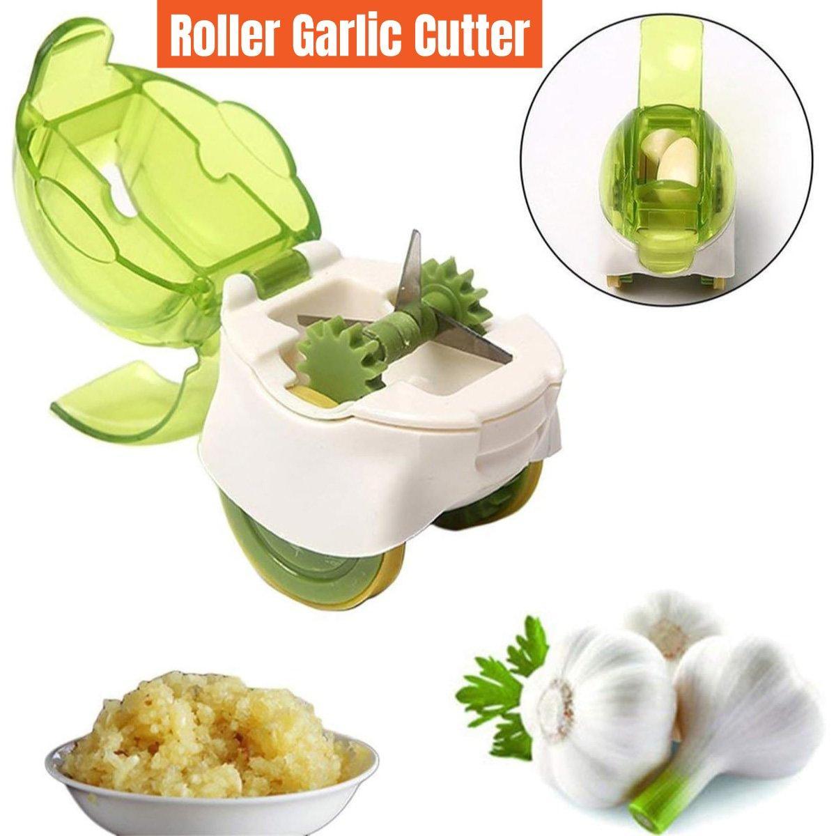 Push Garlic Crusher Roller Garlic Presser Slicer Garlic Mincer Kitchen Tool V528-GARLIC-PRESS-GREEN-706974