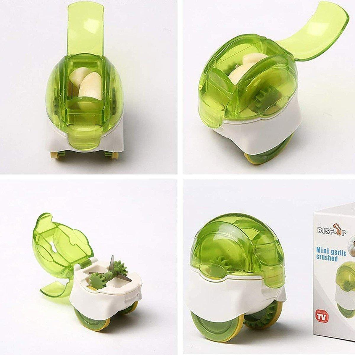 Push Garlic Crusher Roller Garlic Presser Slicer Garlic Mincer Kitchen Tool V528-GARLIC-PRESS-GREEN-706974