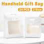 24PCS Bow Flap Tote Bag Reusable Shopping Carry Bag Gift Party Packaging Bag - 16x12x6cm V528-GIFT-BAG-WHITE-24PCS-969315
