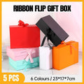 5X Medium Premium Gift Boxes with Ribbon Multi-Color Hamper Packaging Set - Orange V528-GIFT-BOX-5PCS-23-17-7-ORANGE-263751
