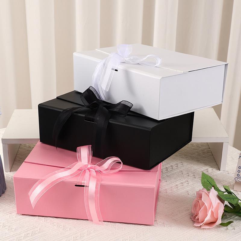 5X Medium Premium Gift Boxes with Ribbon Multi-Color Hamper Packaging Set - Orange V528-GIFT-BOX-5PCS-23-17-7-ORANGE-263751