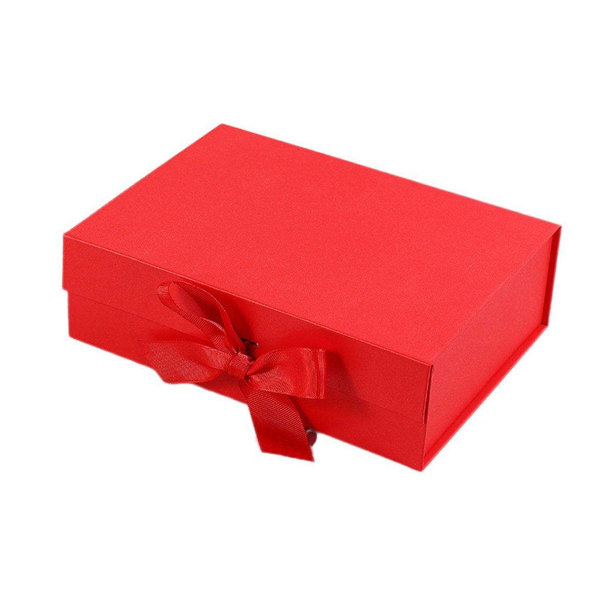 5X Medium Premium Gift Boxes with Ribbon Multi-Color Hamper Packaging Set - Orange V528-GIFT-BOX-5PCS-23-17-7-ORANGE-263751